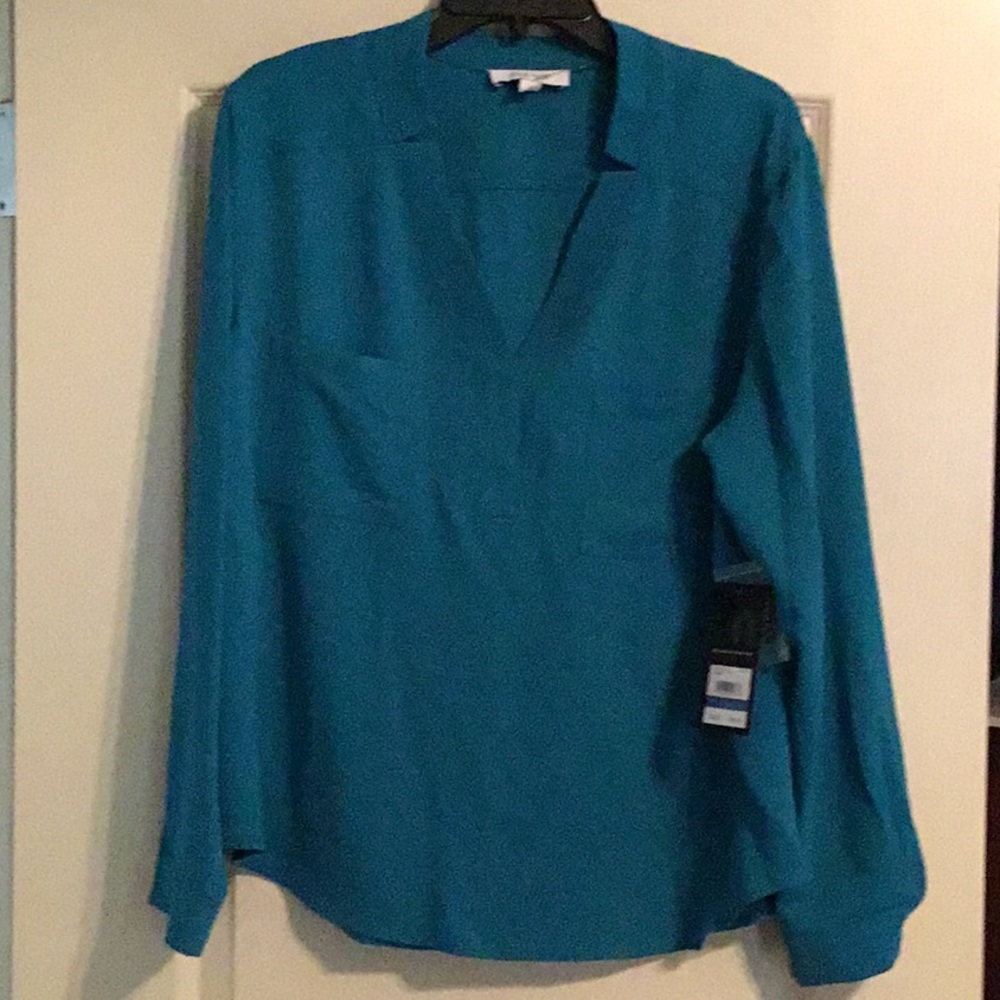 Teal fall blouse